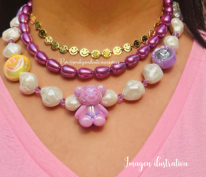 Purple Bear Necklace