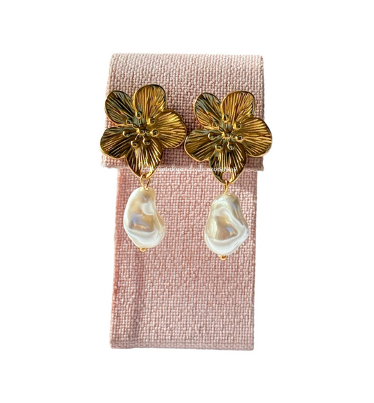 Pendientes Pearl Flower