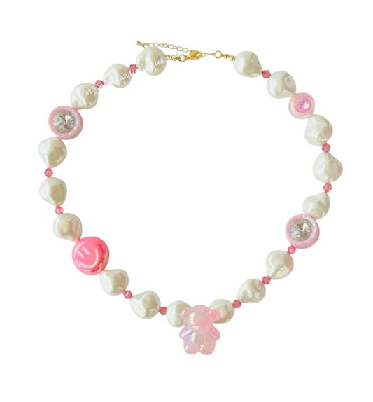 Pink Bear Necklace