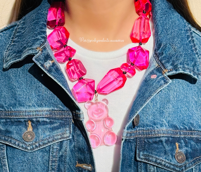 Pink Jelly Necklace