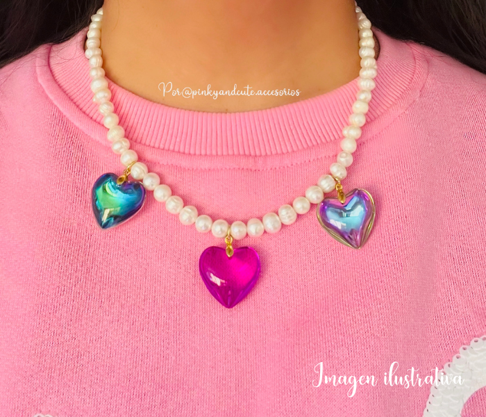 Collar 3 corazones