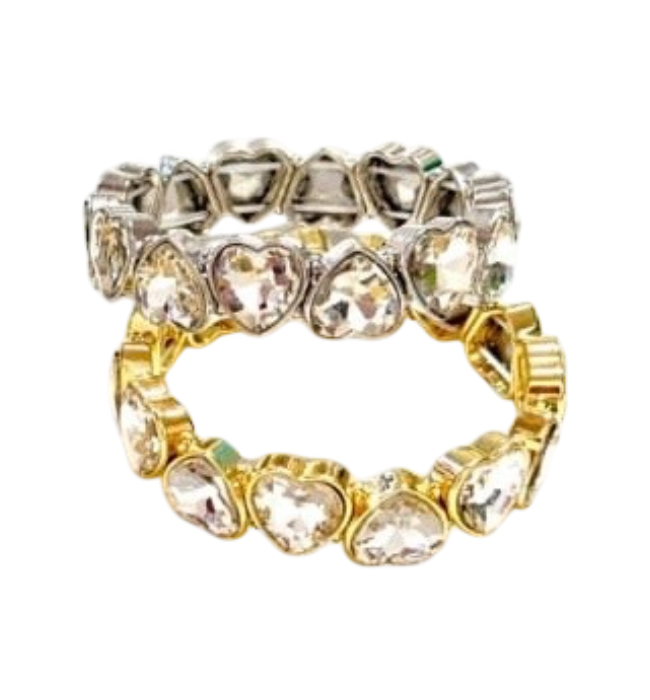 Brazalete Cristal Corazones