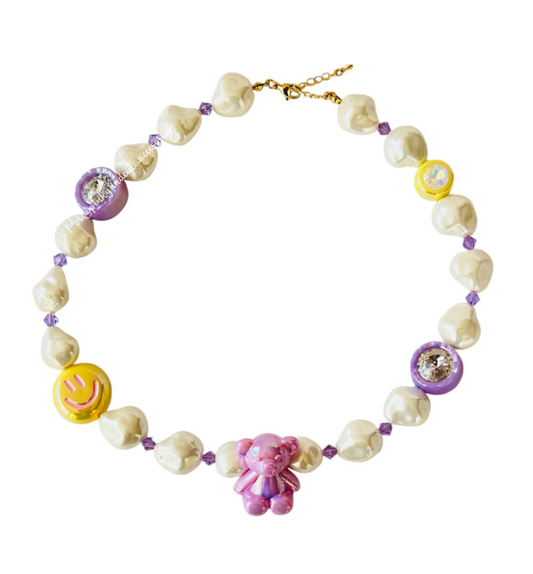 Purple Bear Necklace