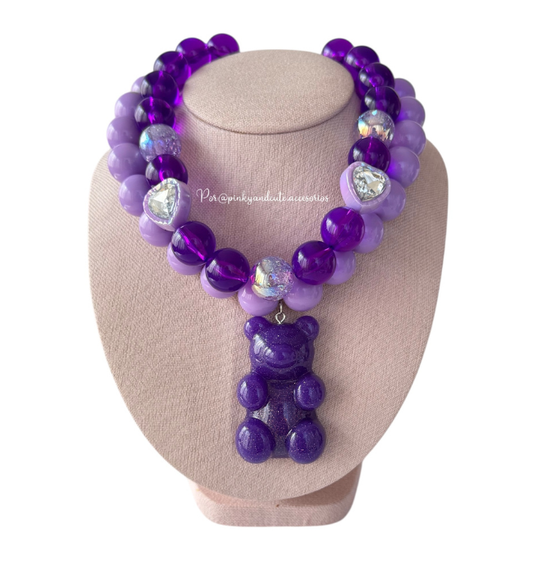 Grape Gummy Bear Necklace