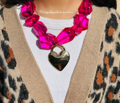 Pink Heart Necklace