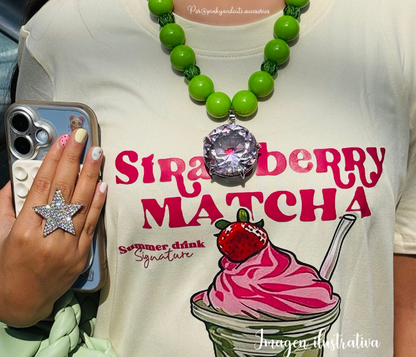 Strawberry Matcha Necklace