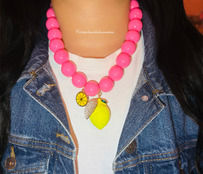 Pinky Lemon Necklace