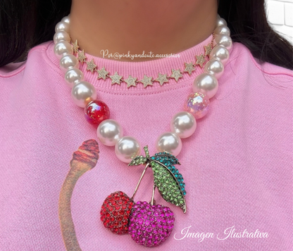 Pinky Cherry Necklace