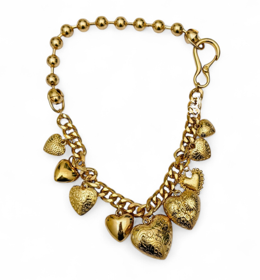 Collar Corazones Chunky